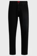 HUGO Boss Tapered-fit jeans in black denim