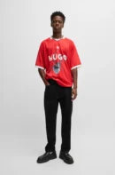 HUGO Boss Tapered-fit jeans in black denim