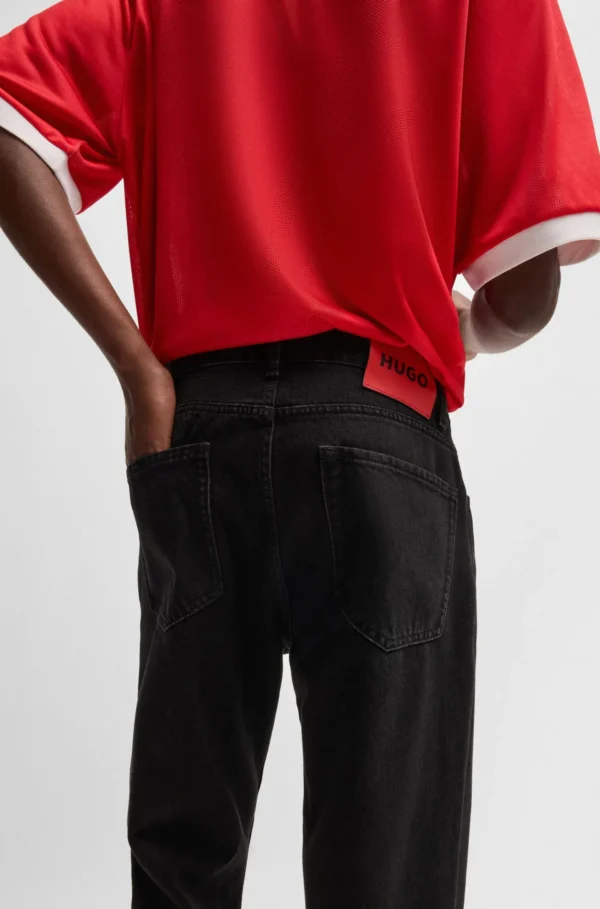 HUGO Boss Tapered-fit jeans in black denim - Image 4