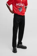 HUGO Boss Tapered-fit jeans in black denim