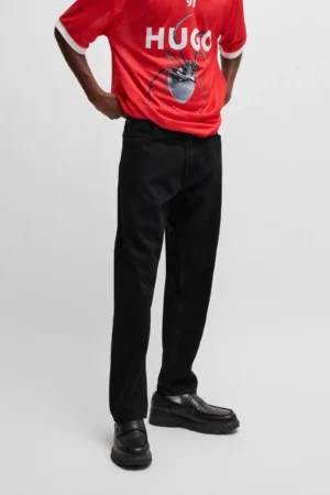 HUGO Boss Tapered-fit jeans in black denim