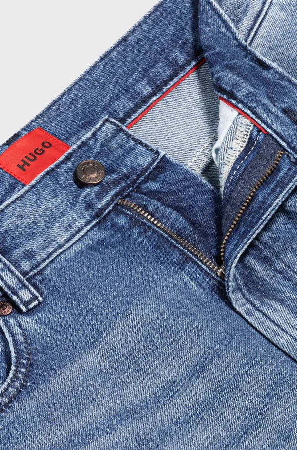 HUGO Boss Tapered-fit jeans in blue vintage-wash denim - Image 2
