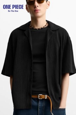 Zara JACQUARD SHIRT - Black