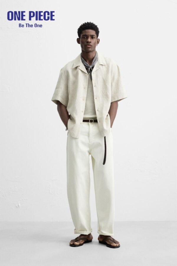 100% LINEN SHIRT - one Piece - Light beige