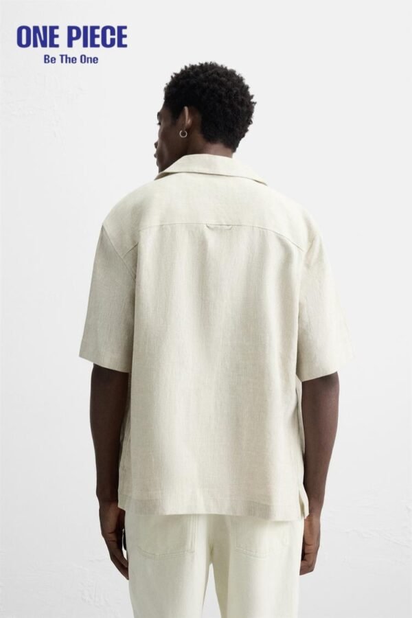 100% LINEN SHIRT - one Piece - Light beige - Image 4