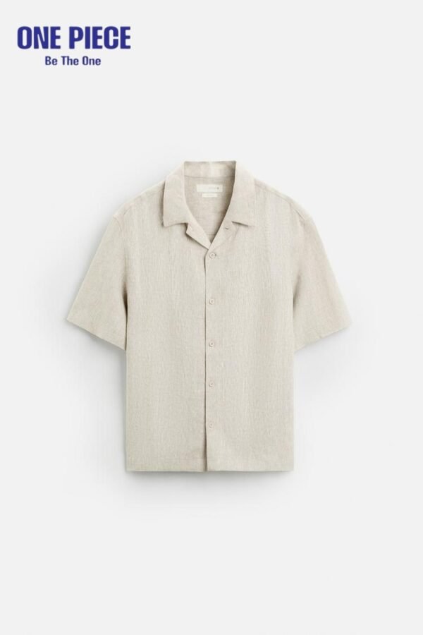 100% LINEN SHIRT - one Piece - Light beige - Image 5