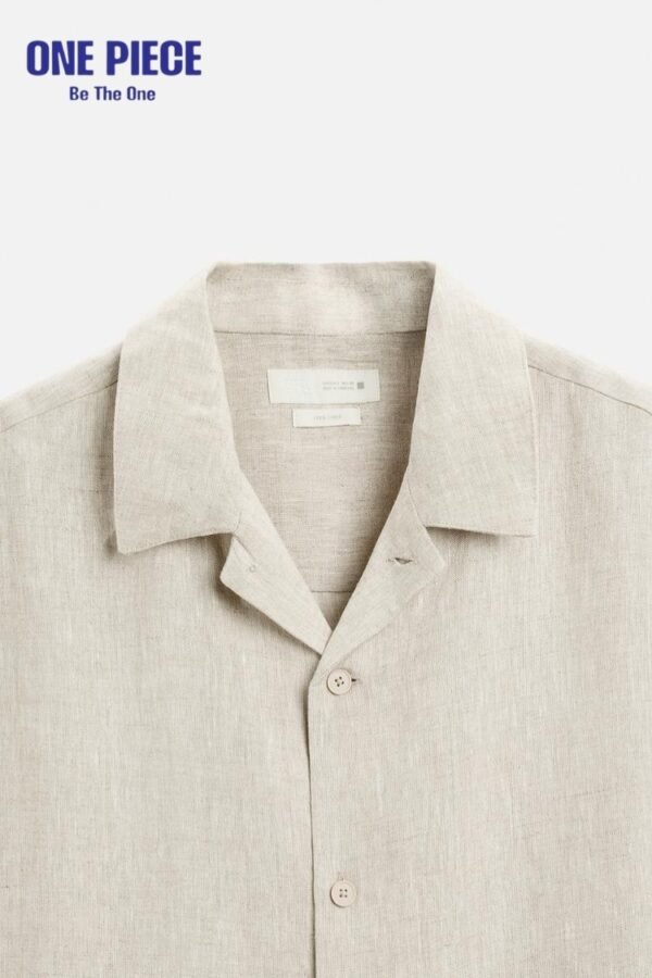 100% LINEN SHIRT - one Piece - Light beige - Image 7