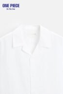 100% LINEN SHIRT - one Piece - White