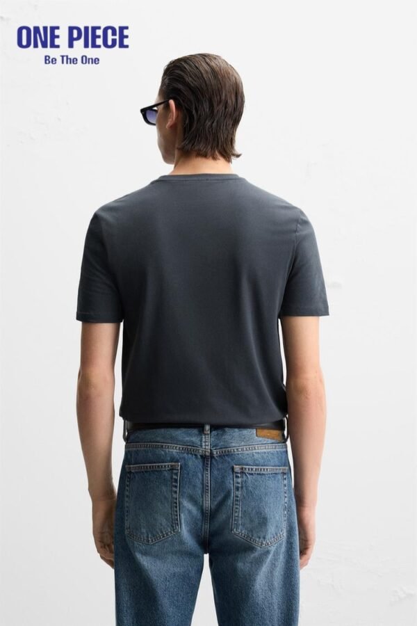 Zara INTERLOCK BASIC T-SHIRT - one Piece | Charcoal grey - Image 4