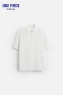 PEARL KNIT POLO SHIRT WITH ZIP Zara-White