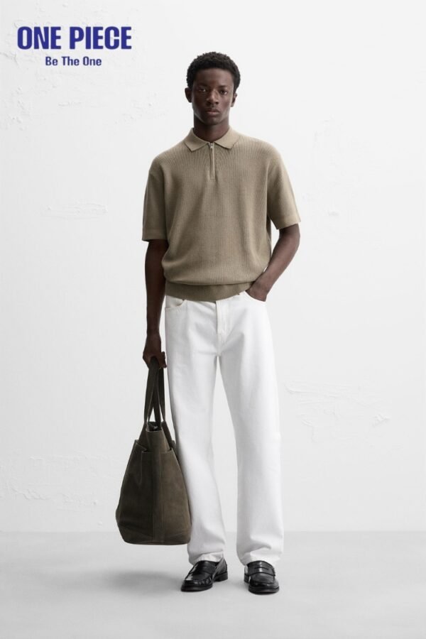PEARL KNIT POLO SHIRT WITH ZIP Zara - Image 2