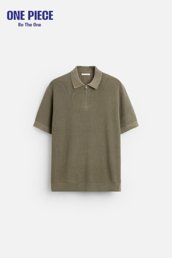 PEARL KNIT POLO SHIRT WITH ZIP Zara - Image 4