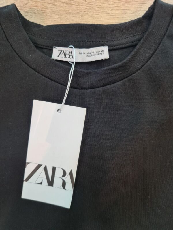 Zara INTERLOCK BASIC T-SHIRT - one Piece  Black - Image 3