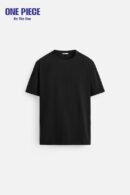 Zara INTERLOCK BASIC T-SHIRT - one Piece  Black