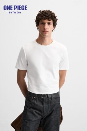 Zara INTERLOCK BASIC T-SHIRT - one Piece | White