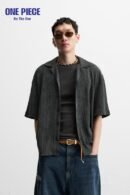 Zara JACQUARD SHIRT - Anthracite grey