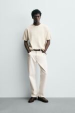 PURL KNIT T-SHIRT Oyster White