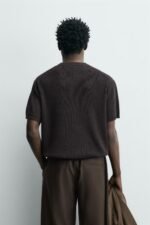 PURL KNIT T-SHIRT Chocolate - Image 3