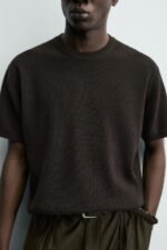 PURL KNIT T-SHIRT Chocolate - Image 5