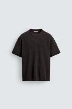 PURL KNIT T-SHIRT Chocolate - Image 6