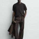 PURL KNIT T-SHIRT Chocolate