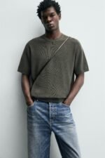 PURL KNIT T-SHIRT Dark Grey - Image 5