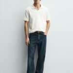 VERTICAL TEXTURE POLO SHIRT Oyster-white