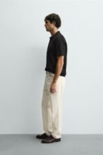 ⁦VERTICAL TEXTURE POLO SHIRT Black⁩ - الصورة ⁦5⁩