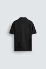 ⁦VERTICAL TEXTURE POLO SHIRT Black⁩ - الصورة ⁦8⁩